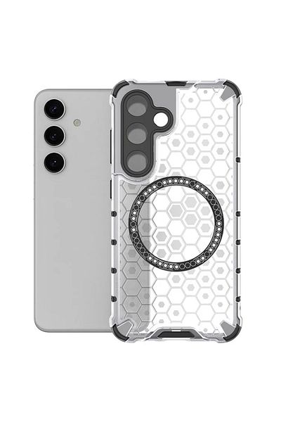 SKYDDAR INNOVATION Case For Samsung Galaxy S24, Honeycomb Shield Magsafe, White, Sticker Set