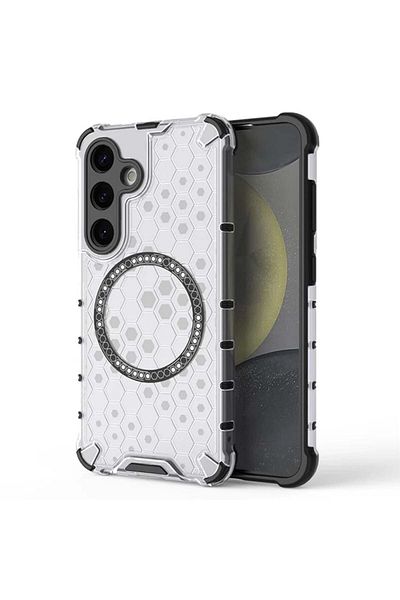 SKYDDAR INNOVATION Case For Samsung Galaxy S24, Honeycomb Shield Magsafe, White, Sticker Set