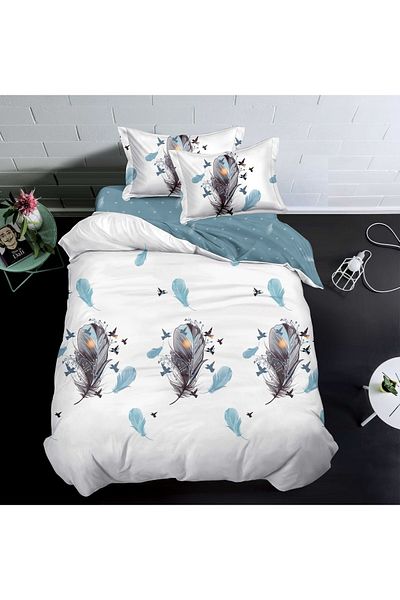 CHIRASO Finet CHIRASO Bedding Set 1 Person, 4 pieces, Fitted Sheet 140x200, feathers
