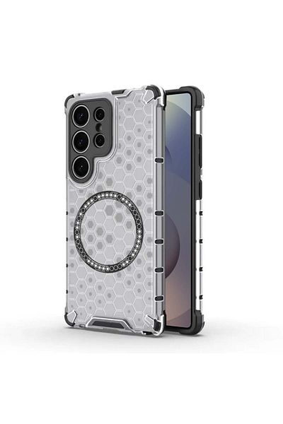 SKYDDAR INNOVATION Case For Samsung Galaxy S25 Ultra, Honeycomb Shield Magsafe, White, Sticker Set
