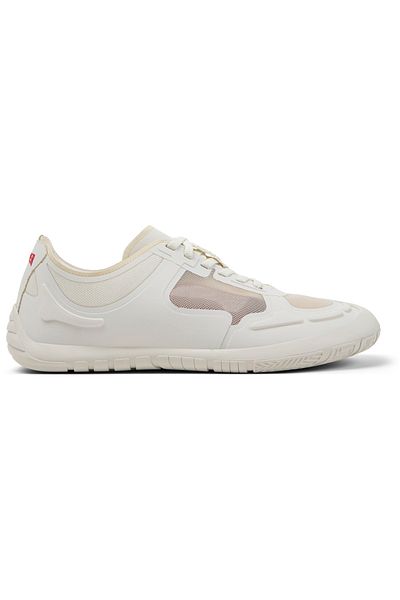 CAMPER Women's White Mesh Detail Lace-Up Sneakers with Flexible Sole for Everyday Style PeuPath