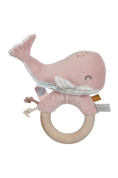 Little Dutch Sensory Toy with Wooden Ring, Ocean Pink