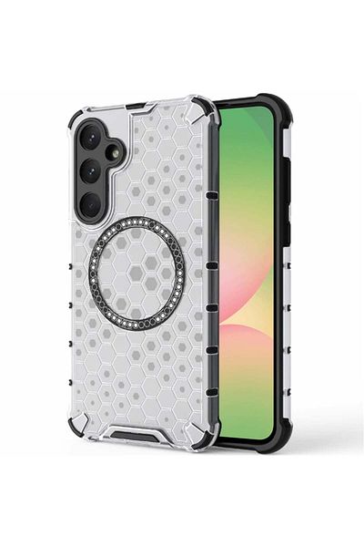 SKYDDAR INNOVATION Case for Samsung Galaxy A56 5G, SKYDDAR INNOVATION, HoneyComb Shield MagSafe, White, sticker set