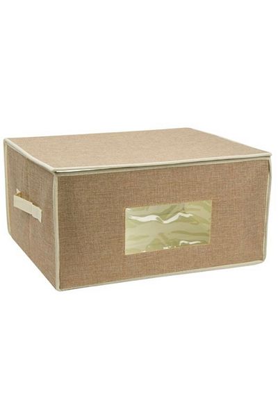 Wonderland Storage box with lid, cream, 40 x 50 x 25 cm
