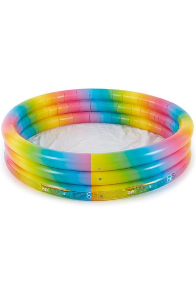 Intex Rainbow Ombre 3-Ring Circular Inflatable Swimming Pool – 168 x 46 cm