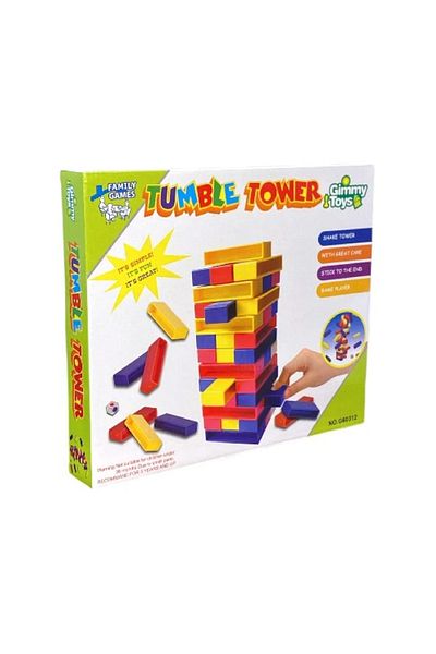 rexa Tumble Tower Wooden Block Game – with Dice by Family Games & Gimmy Toys