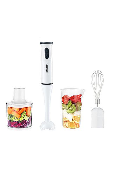SOKANY 4-in-1 Hand Blender, 0.5L XL Chopper, 0.7L Beaker, Detachable Electric Stick Blender Set, SK-1715-4