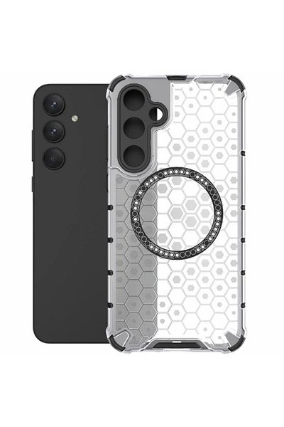SKYDDAR INNOVATION Case For Samsung Galaxy A35 5g, Honeycomb Shield Magsafe, White, Sticker Set