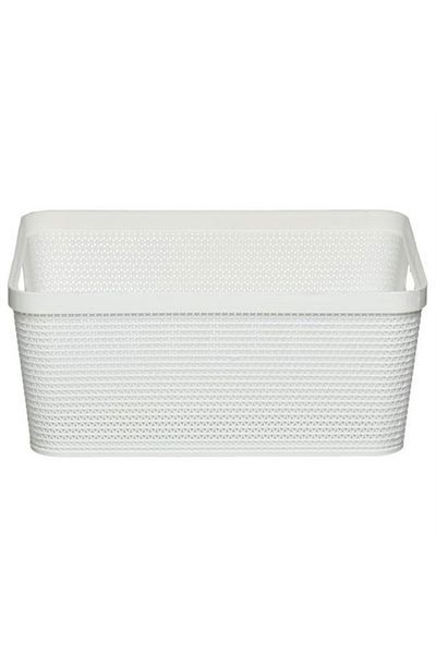 Wonderland Storage/organization basket, with handles, white, 35.3 x 29 x 15 cm
