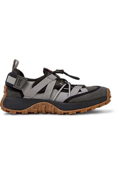 CAMPER Women's Black Hook And Loop Running Shoes With Elastic Laces And Color Block Detail DriftTrail