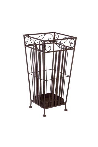 Bizzotto Umbrella Stand Brown Wrought Iron Melanie 24 cm x 24 cm x 49 h