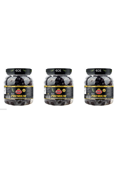 Ece GEMLİK PREMIUM SİYAH ZEYTİN 1500 CC 3 ADET (3 KG)