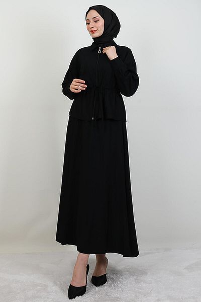 giz astore Zippered Skirt Suit Black
