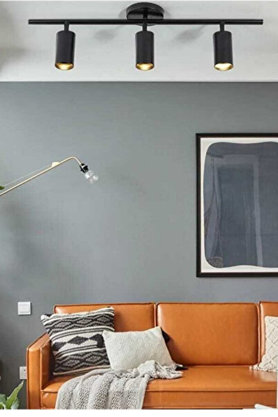 Turanconcept Spoti Modern Tasarım Siyah Renk (GÜN IŞIĞI) Spot Ledli Sıralı Ca...