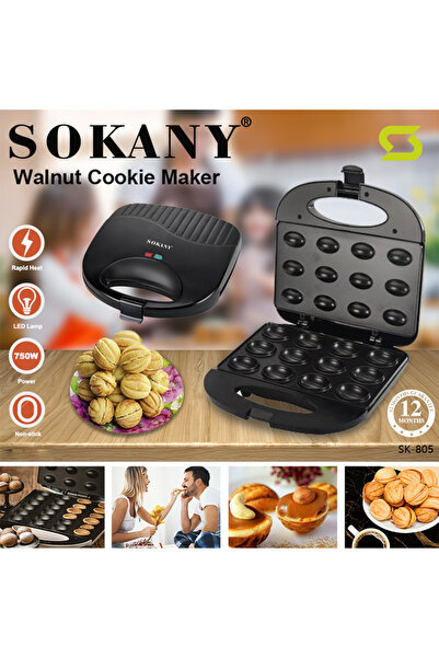 SOKANY صانعة المكسرات الكهربائية 12 قطعة 750 واط صانعة إفطار غير لاصقة