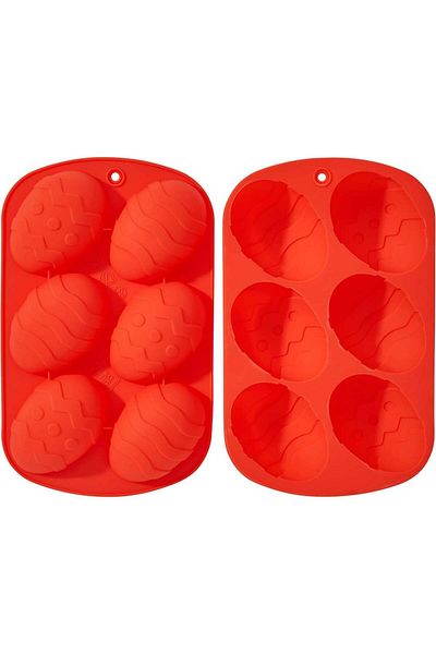 Twiddlers Set of 2 Twiddlers Easter cake molds, silicone, red, 13 x 21 cm