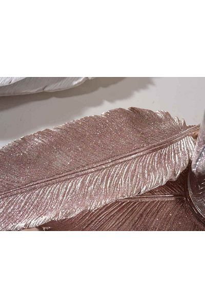 Decorer Set 2 trays made of pink glittery polyresin 12x31 cm