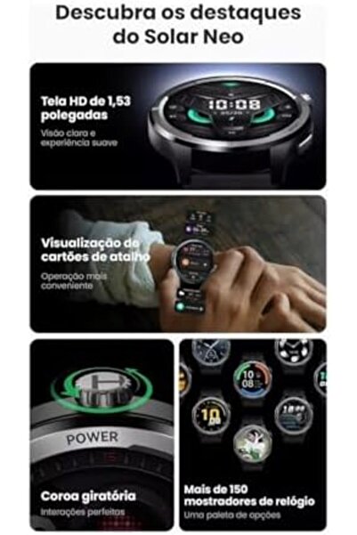 Haylou Solar Neo HF008 Smart Watch, 1.53" HD Display, Smart Message Notifications, Health Monitoring