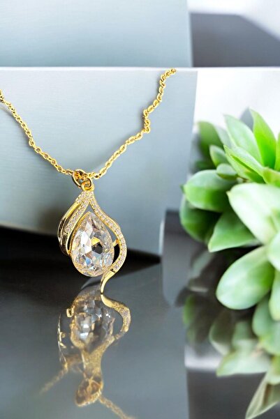 Raneel Kazançlı Alışveriş Elmas Altın Kaplama Zincir Kolye Gold