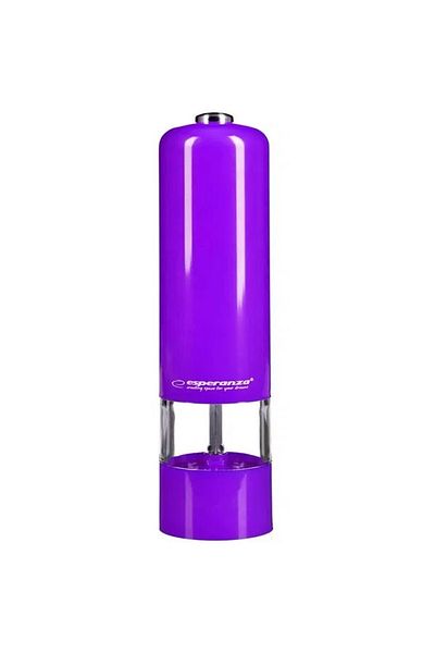 ESPERANZA Rasnita electrica Violet lucios pentru sare si piper MEKP001V cu camere depozitare transparente