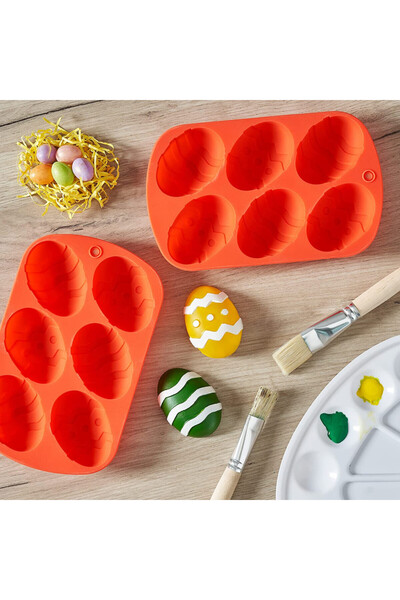 Twiddlers Set de 2 forme de tort Twiddlers pentru Paște, silicon, roșu, 13 x 21 cm