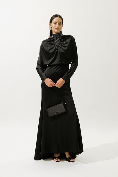 Manuka L'Amour Stone Evening Dress Black