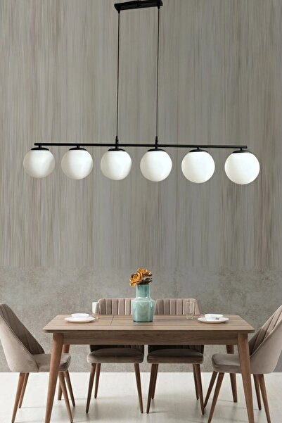 ABAJUR EVİM roma 6lı camlı avize