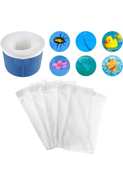 Baosroy Set of 5 Baosroy pool filter cloths, white, 13 x 22 cm