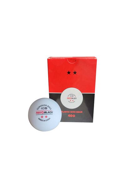 Red Plus Black High-Quality 2-Star Table Tennis Balls 40+, Red & Black, Box of 6