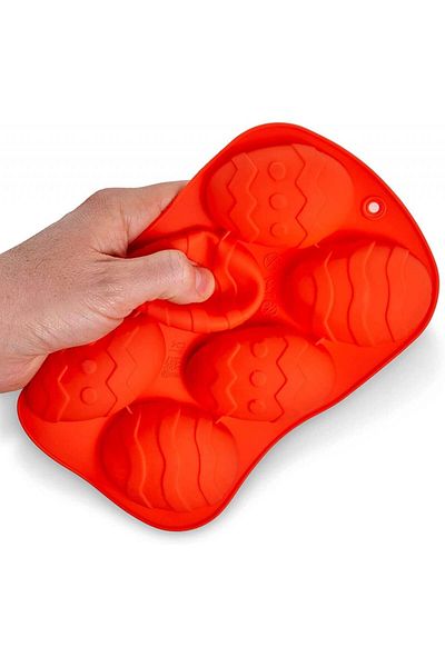 Twiddlers Set of 2 Twiddlers Easter cake molds, silicone, red, 13 x 21 cm