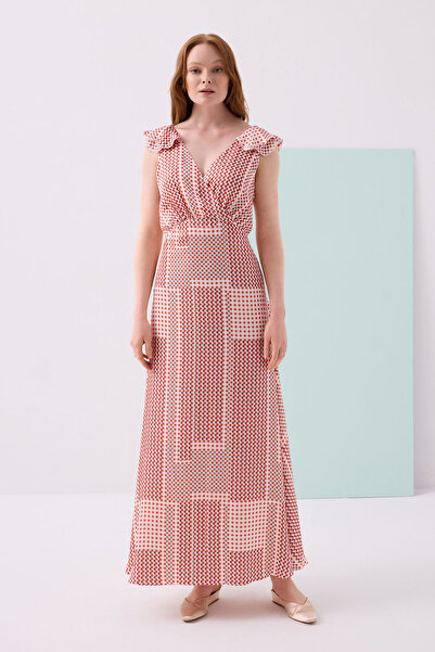 Jus De Pommes PUANTİYELİ ÇOK RENKLİ KOLSUZ UZUN ELBİSE