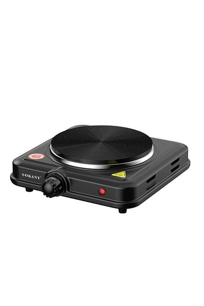 SOKANY موقد كهربائي وسخان كهربائي، موقد كهربائي ذو شعلة واحدة، 1000 واط، SK-5109، أسود