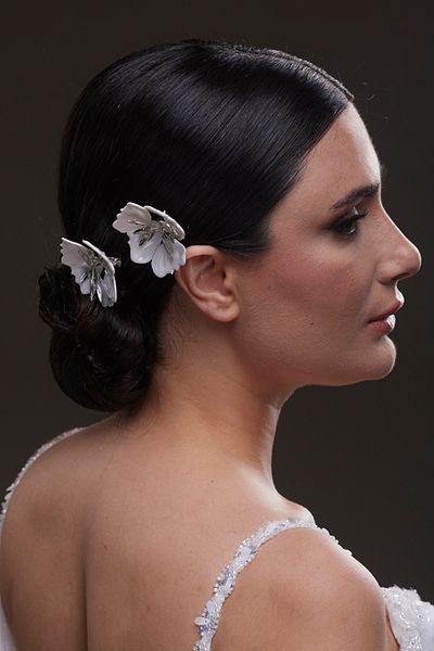 Hayalperest boncuk Simple and Stylish Double Bridal Flower Hairpins