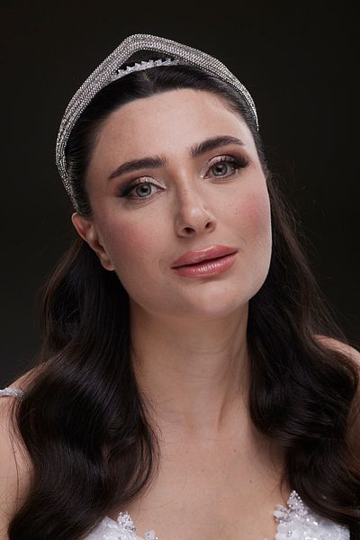 Hayalperest boncuk Modern Braided Detailed Cross Bridal Hair Band