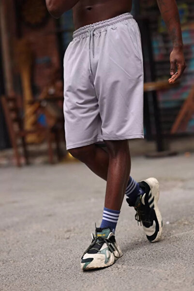 LUMİART Men's Two Thread Pocket Shorts - Gray