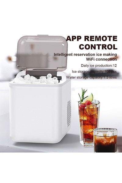 ET-LIFE Ice Maker Machine, 1.3L, 12kg/24h, 9 Cubes Ready in 8 Mins, Remote Ice Making, Self Cleaning,IM-0606