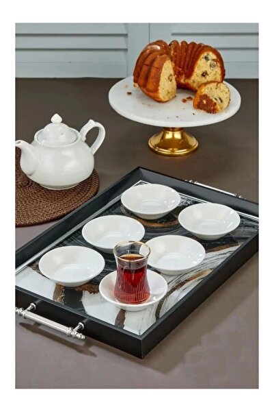 ALBETTO Porcelain White Tea Plate Set of 6