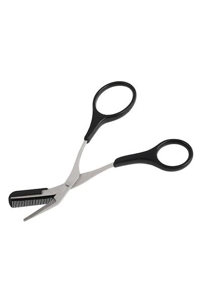 AVA Eyebrow scissors, stainless steel, black, 13x5 cm
