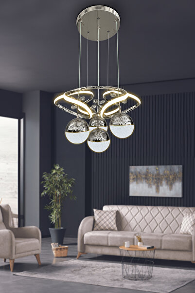 RSCOLLECTIONS Dron 3 Renk Modern Sarkıt 4 Toplu Led Avize Powerled Ledli Aviz...