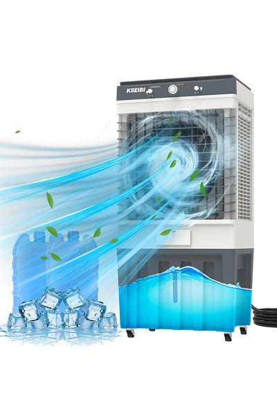 kseibi Air Cooler 250W with Continuous Autofill 80L Large Water Tank, portable Cooler Fan Indoor Outdoor