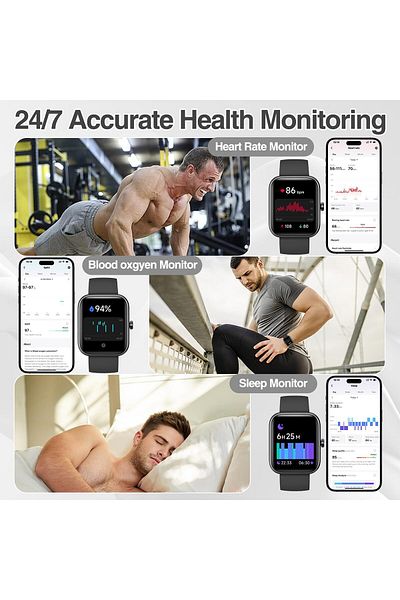 Singlait Smartwatch, Singlait QS7, 1.85inch, multi-sports, heart rate, notifications, thermometer, call