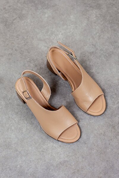 Adım Adım Women's Genuine Leather Heeled Sandals