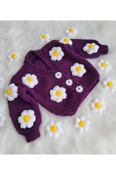 Charme Elegant cardigan pentru copii tricotat manual