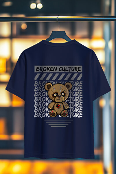 BookOrBook تي شيرت مطبوع عليه ظهر من القطن الفاخر بنسبة 100% من Broken Culture