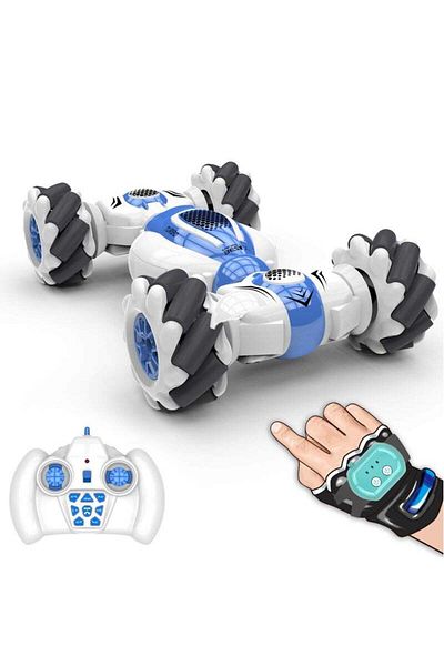 Yelajoy Remote Control 4WD Stunt Car, With Gesture Sensor, Deformable, Toy Gift for Kids 3+, Blue