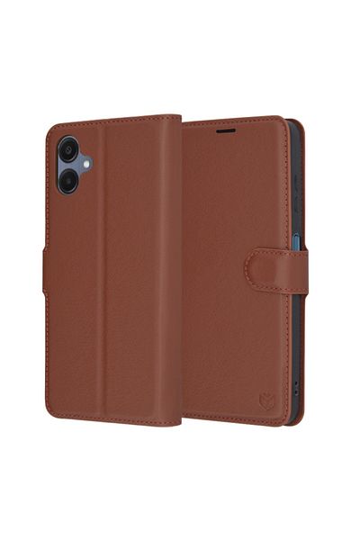 SKYDDAR INNOVATION Case for Samsung Galaxy A06, Leather Folio, Book, Inner Wallet, Premium Finishes, Brown, sticker set