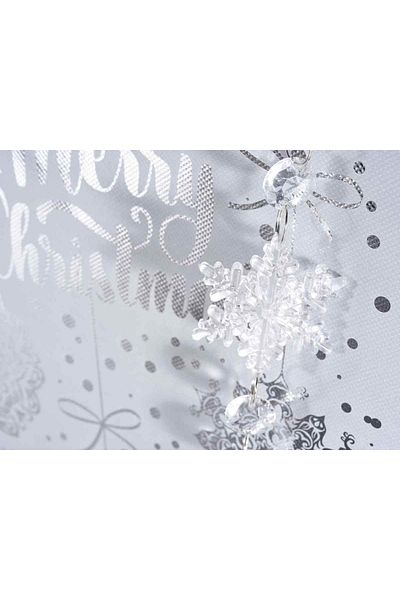 Decorer Set 2 ornamente din plastic transparent model Fulg 5x26 cm