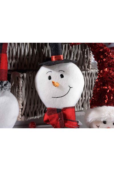 Decorer Set 2 ornaments fabric Snowman model 10x7x34 cm