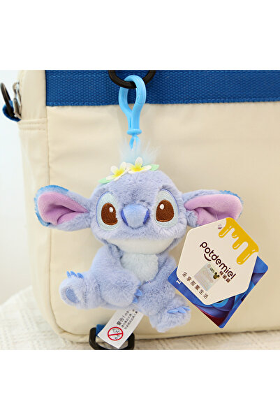 Disney سلسلة مفاتيح دمى وودي المحشوة الأصلية من ديزني ستيتش HWJD2175-10 سم، ستيتش الملاك، السيد كيو، علي