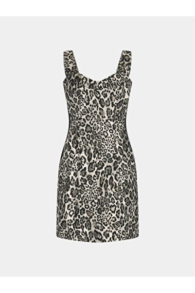 Guess Polo Yaka Kahve Standart Kadın Elbise W4RK96WFQI0-F1IA